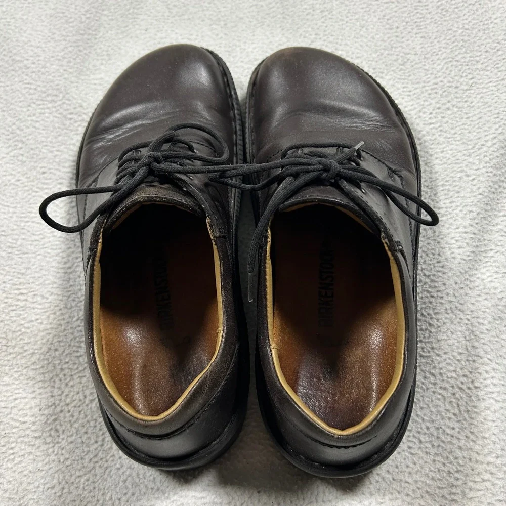 Birkenstock Footprints Oxford Shoes Mens 40 Dark Brown Leather Lace Up Derby